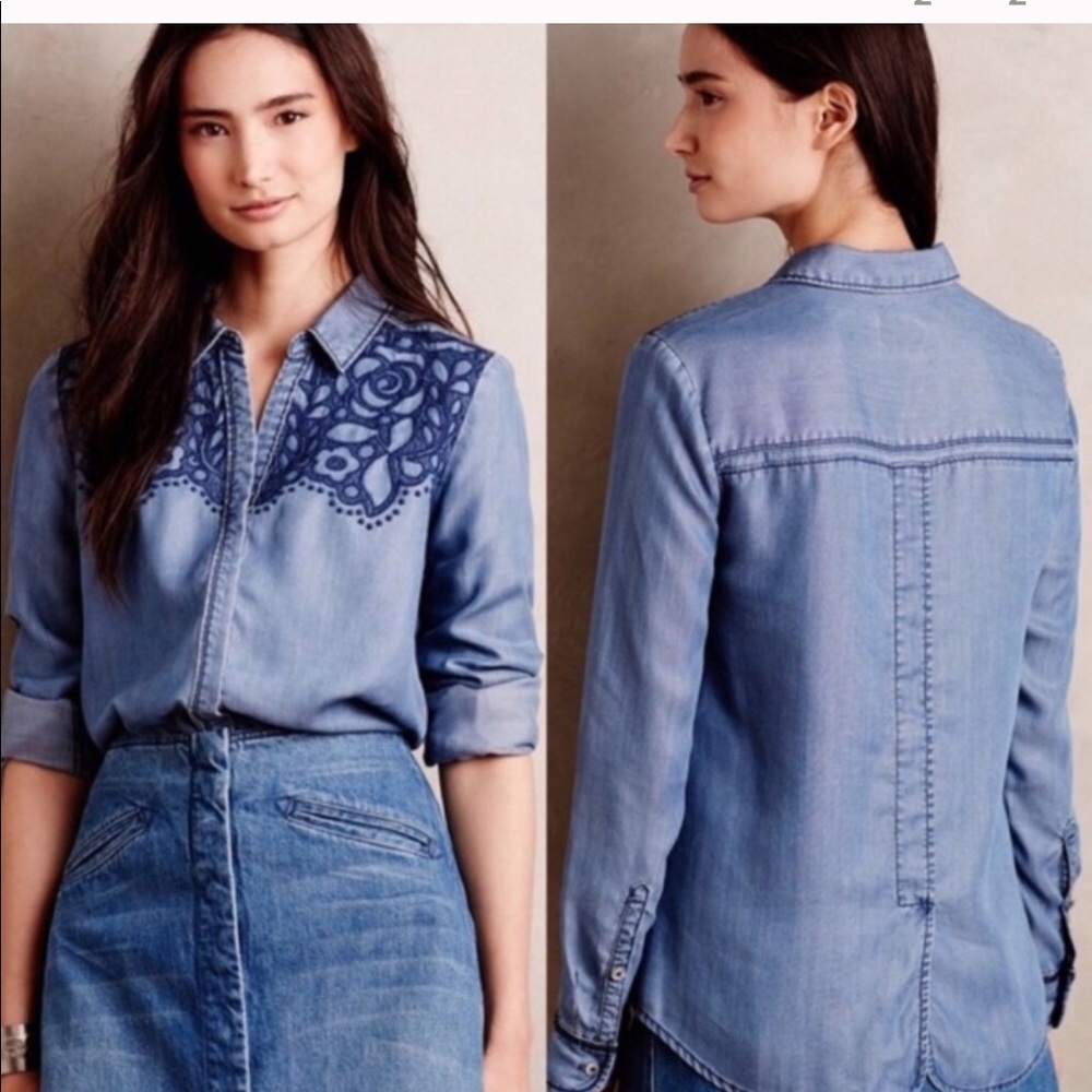 Anthropologie HOLDING HORSES Canora Blouse Large